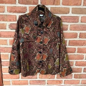 Tapestry jacket. Upscale clothing by CMC. Size small